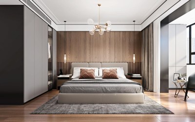 现代简约卧室3D模型下载